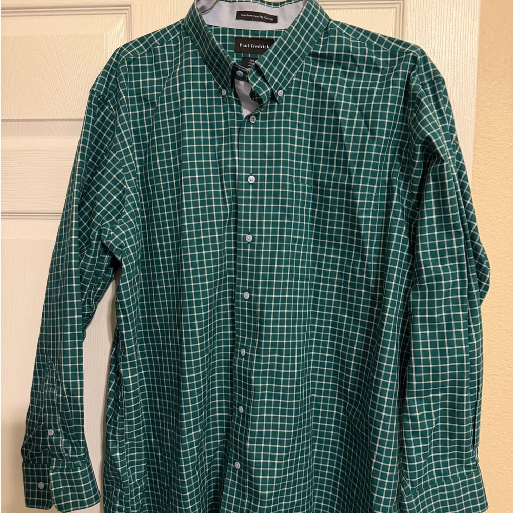 Paul Fredrick Green Plaid Men's Shirt